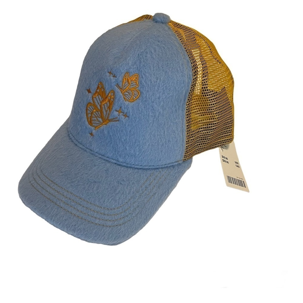 Urban Outfitters Trucker Hat Butterfly Embroidered New With Tags - Picture 2 of 9